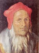 Albrecht Durer Portrat eines bartigen Mannes mit roter Kappe oil painting reproduction